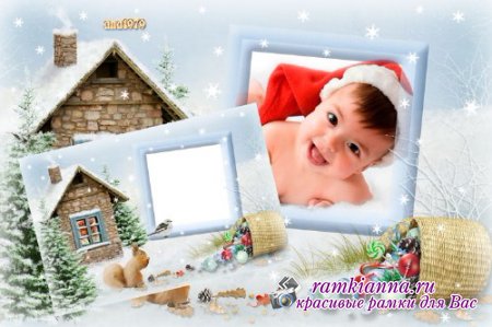 Рамка для фотошопа – Пушистые снежинки/Frame for Photoshop - Pushystыe Snezhinka