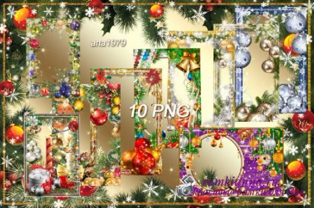 Сборник новогодних рамок в формате png/Collection of Christmas frames in png format
