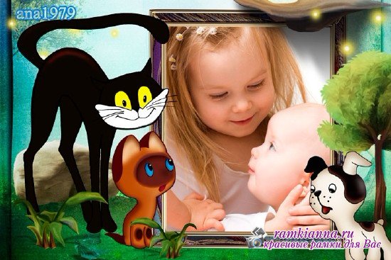 Детская рамка с героями мультфильма Котенок по имени Гав
