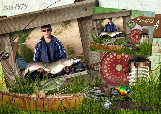 Рамка для рыболовов формата А4 - Мой муж - заядлый рыболов