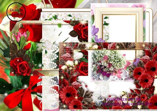 Сборник рамок с цветами в png – Подснежники, розы и другие цветы