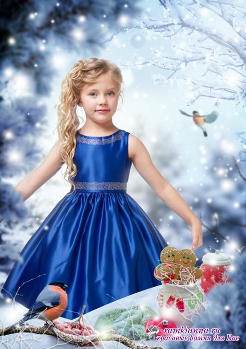 Новогодний коллаж для портретных фото детей – Новогодняя сказка