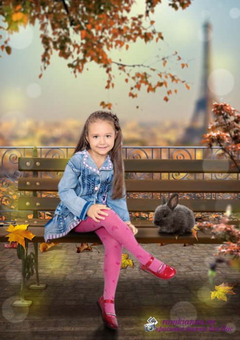 Многослойный коллаж для фотографий детей и взрослых – Осенний день в Париже